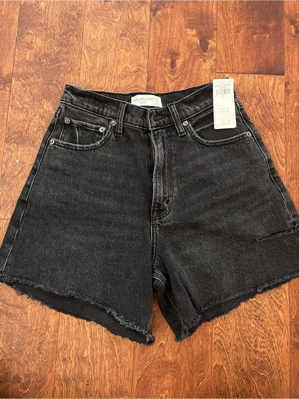 Abercrombie & Fitch Black High-Rise Denim Shorts
